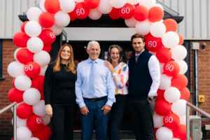  60 years of leadership and family pride: Peter Brown with his wife Moira, and son and daughter Charlie and Ellie